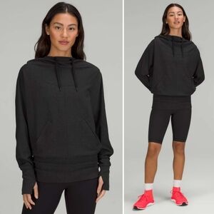 Lululemon Throwback Flashback Pullover W3FZ6S Hoodie Sweatshirt Black Size 4